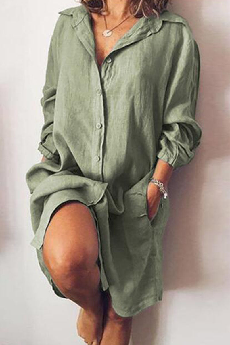 Women's long-sleeve shirt dress