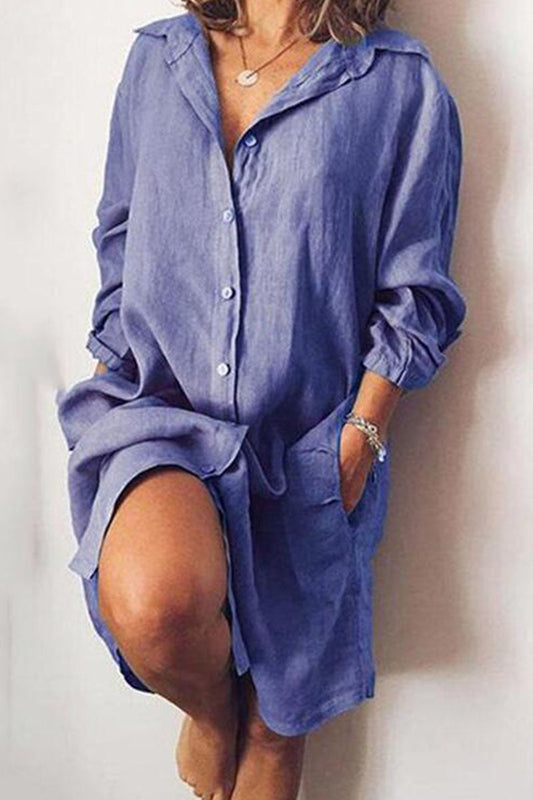 Women's long-sleeve shirt dress