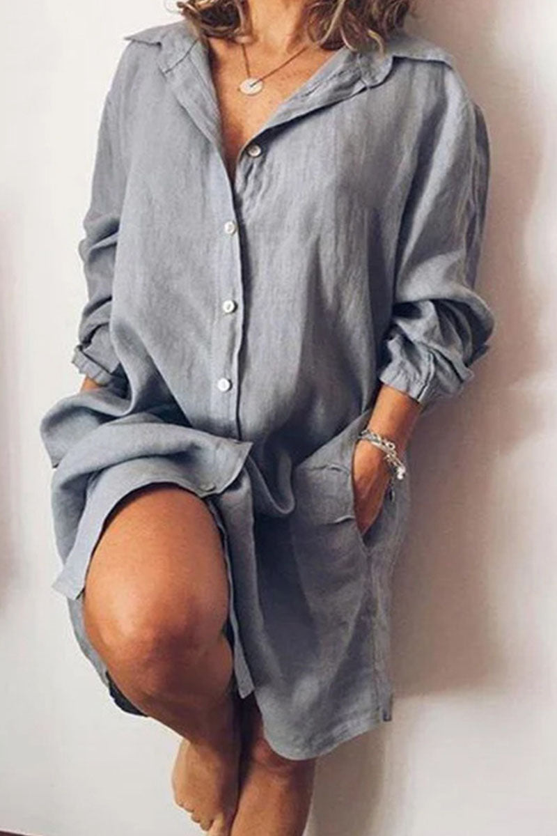 Women's long-sleeve shirt dress