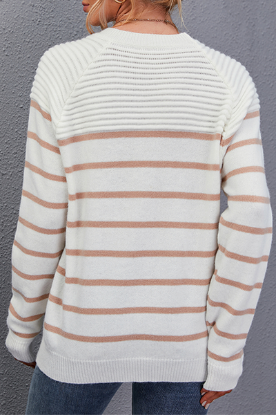 Women's striped top with split