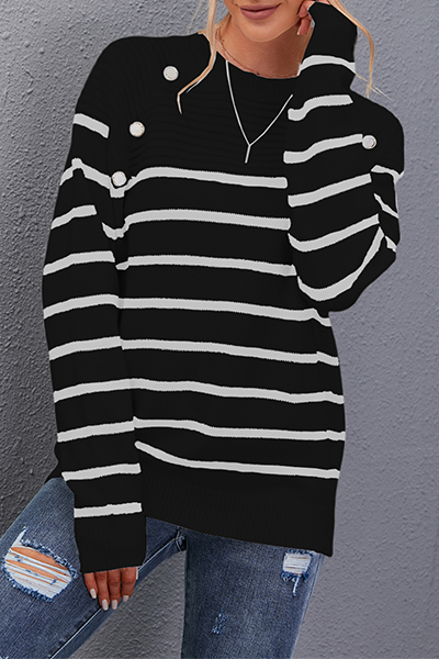 Women's striped top with split