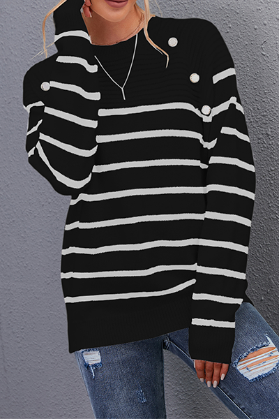 Women's striped top with split