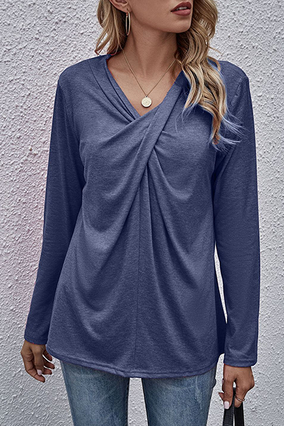 Women's long sleeve top with casual v-neckline