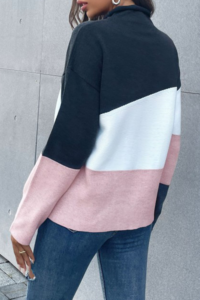 Women's Knitted Pullover Sweater - Long Sleeve - Soft Textured - Relaxed Fit