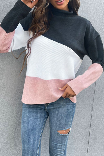 Colorful half turtleneck tops for women