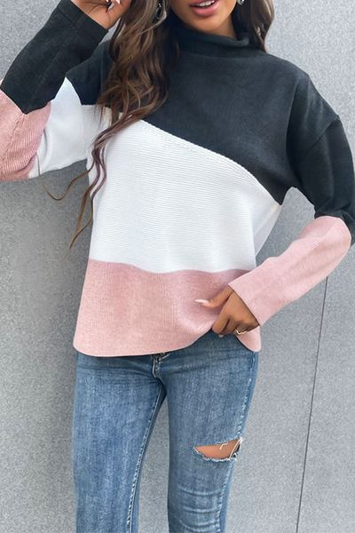 Women's Knitted Pullover Sweater - Long Sleeve - Soft Textured - Relaxed Fit
