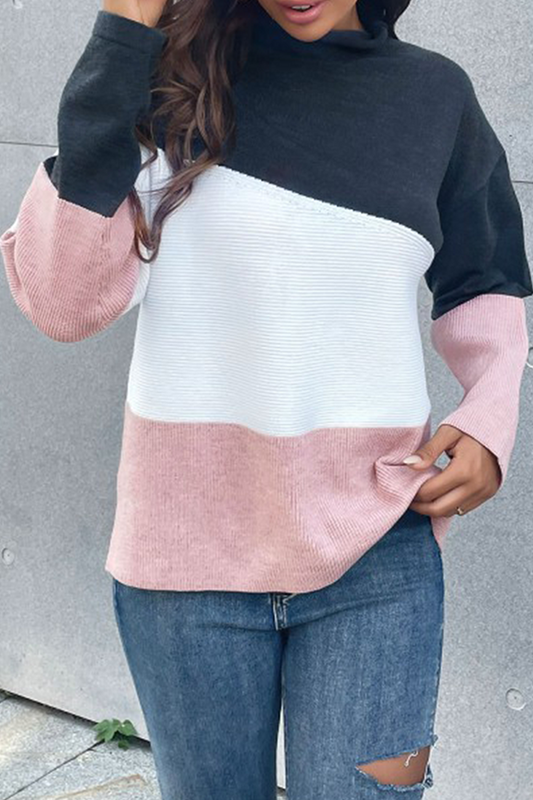 Women's Knitted Pullover Sweater - Long Sleeve - Soft Textured - Relaxed Fit