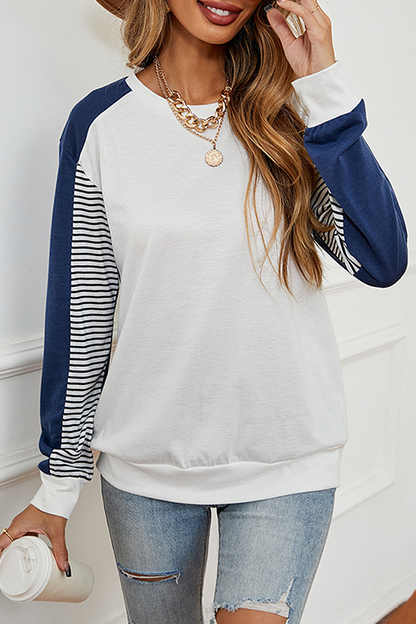 Women's striped top with split