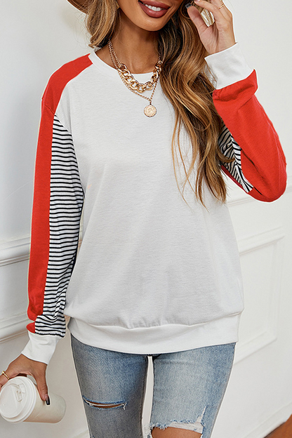 Women's striped top with split