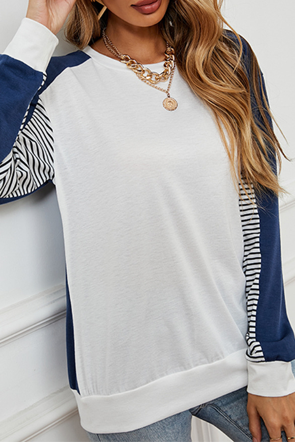 Women's striped top with split