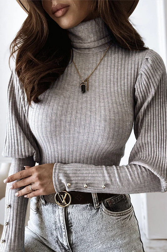 Women's long sleeve turtleneck top