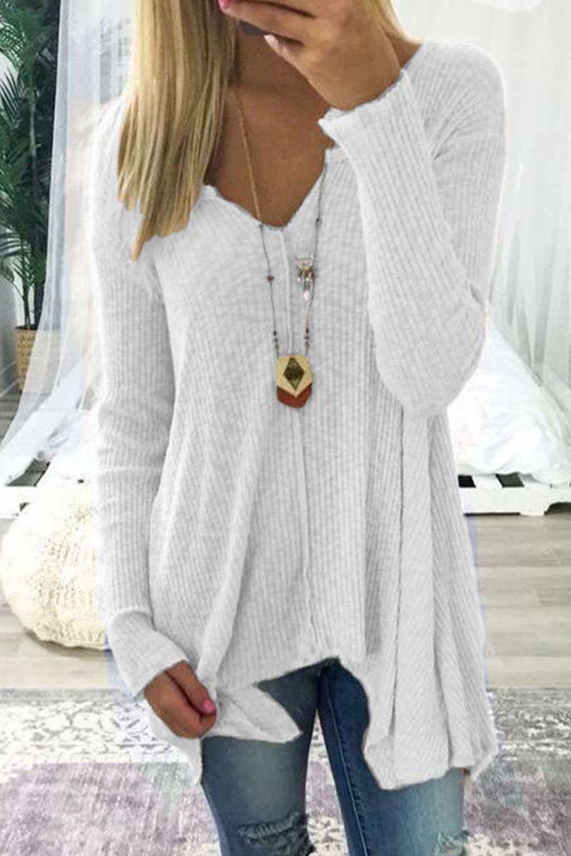 Women's casual v-neck long sleeve sweater