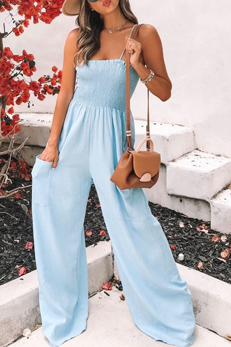 Women's stylish jumpsuit with spaghetti straps and relaxed fit