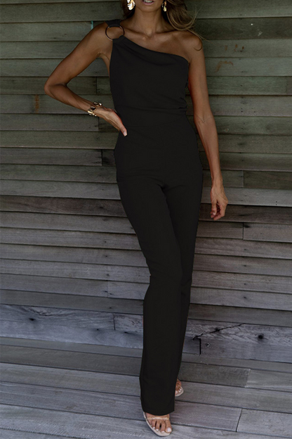 Elegant one shoulder jumpsuit for women