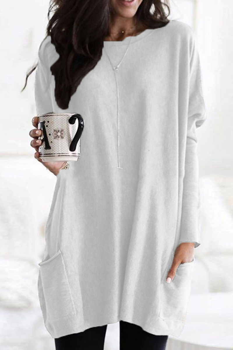 Women's Tunic Sweater - Long Sleeve Oversized Fit - Soft Knit with Pockets