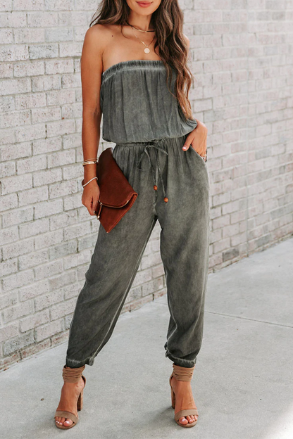 Women's patchwork one-shoulder jumpsuits