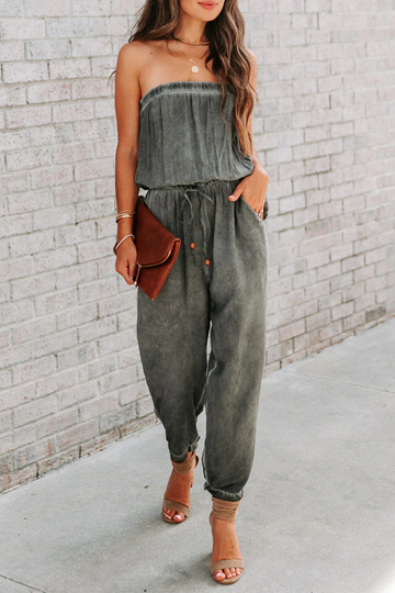 Dacia - strapless jumpsuit met verstelbaar trekkoord