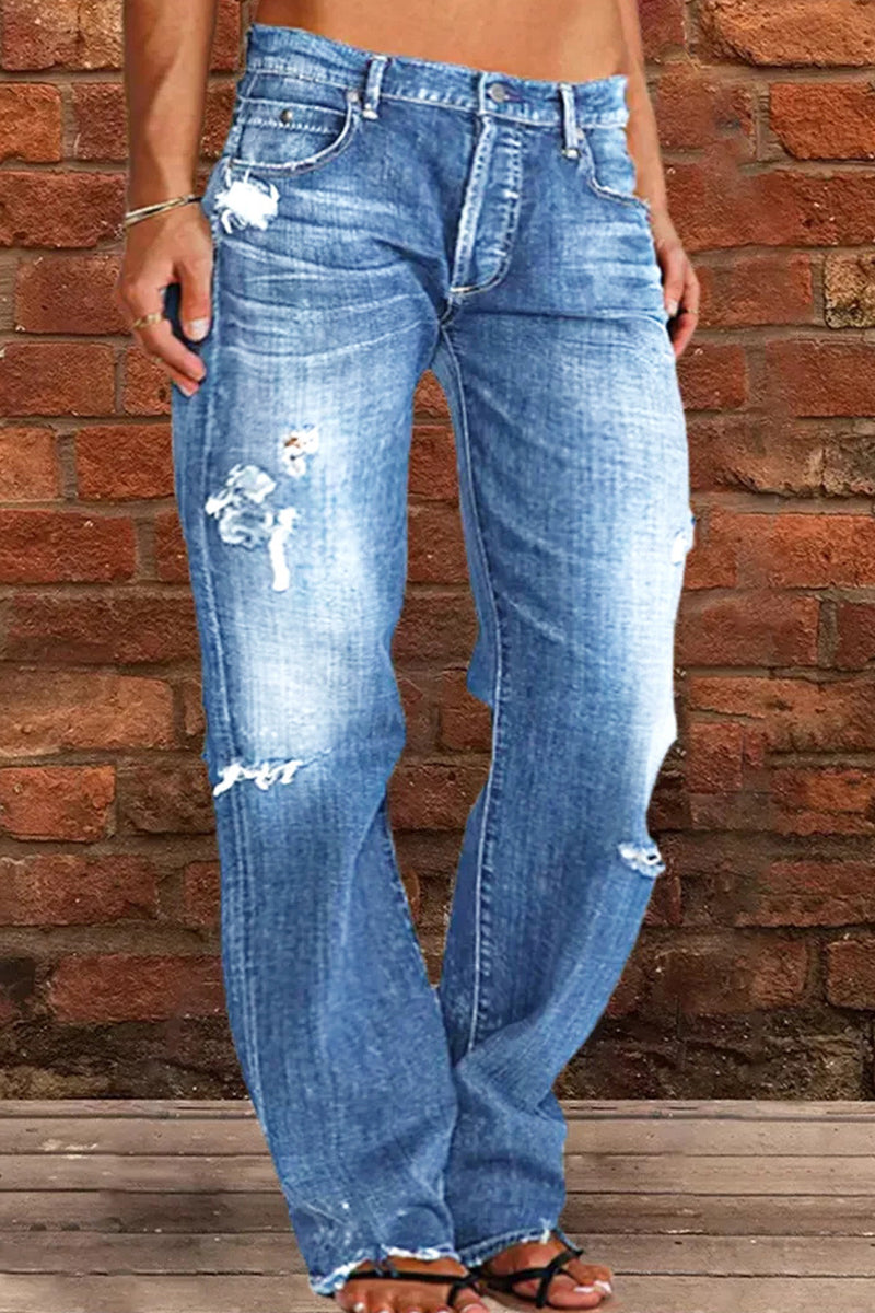 Cleo - casual rechte denim jeans