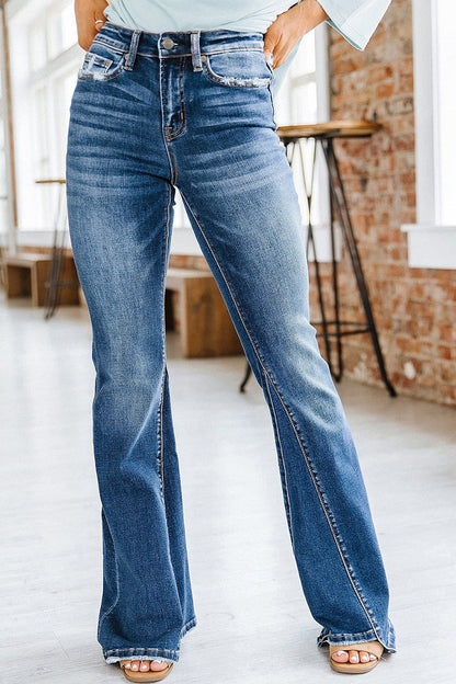 Women's slim high waist flared jeans