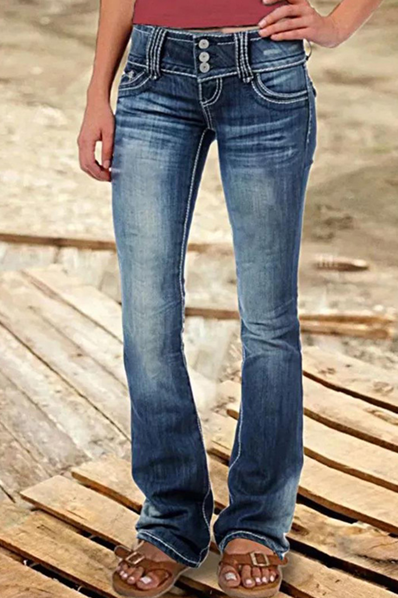 Women's ripped high waisted bootcut denim jeans