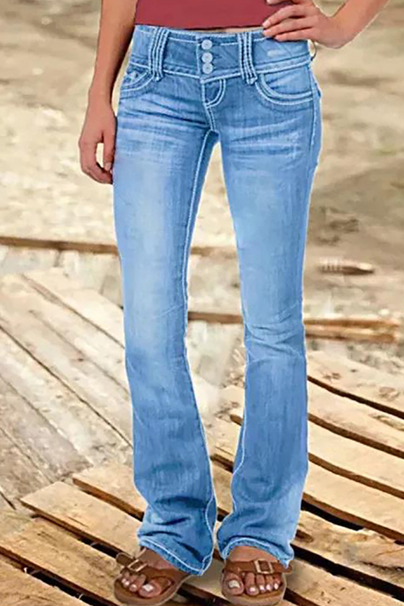 Women's ripped high waisted bootcut denim jeans