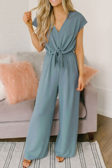 Marian - stijlvolle jumpsuit met korte mouwen en v-hals