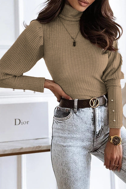 Women's long sleeve turtleneck top