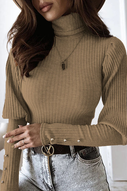 Women's long sleeve turtleneck top