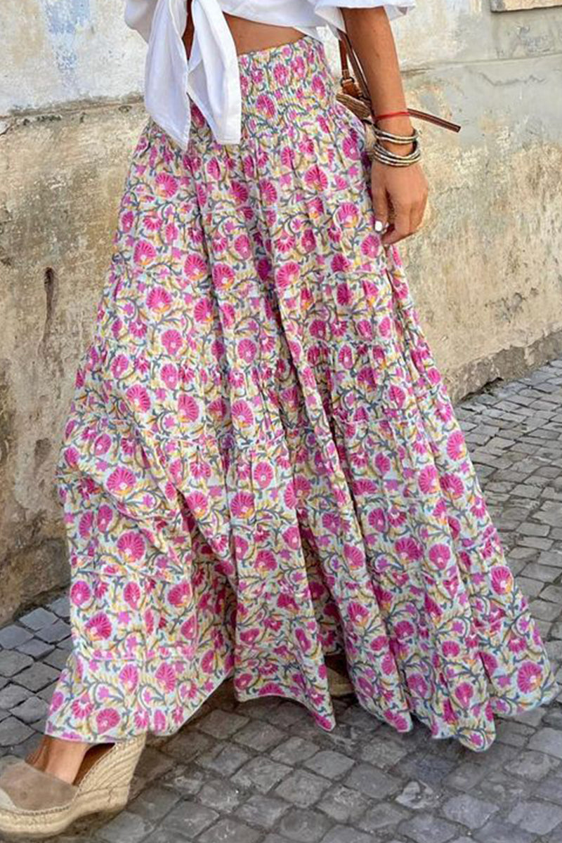 Women's high waisted skirt with print