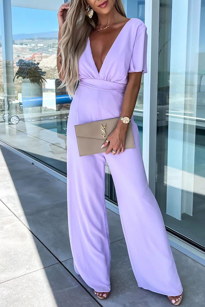 Women's v-neck jumpsuit