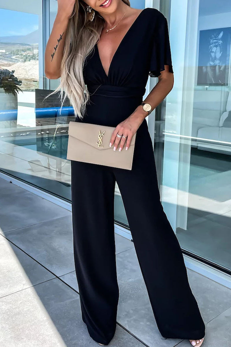 Fernanda - casual elegante v-hals jumpsuit