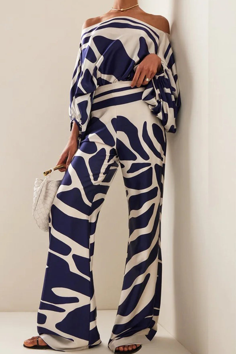Women's Jumpsuit - Off-Shoulder - Long Sleeve - Cinched Waist - Wide-Leg Elegant Fit