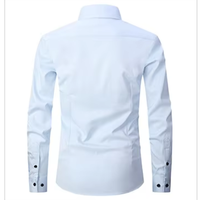 Men's slim fit shirt with contrast buttons long sleeves