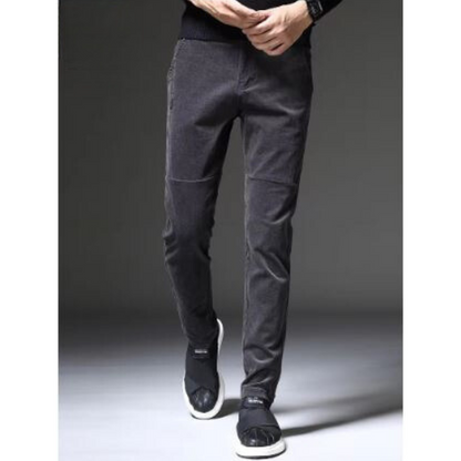 Men's thick corduroy pants with fleece lining and back pockets