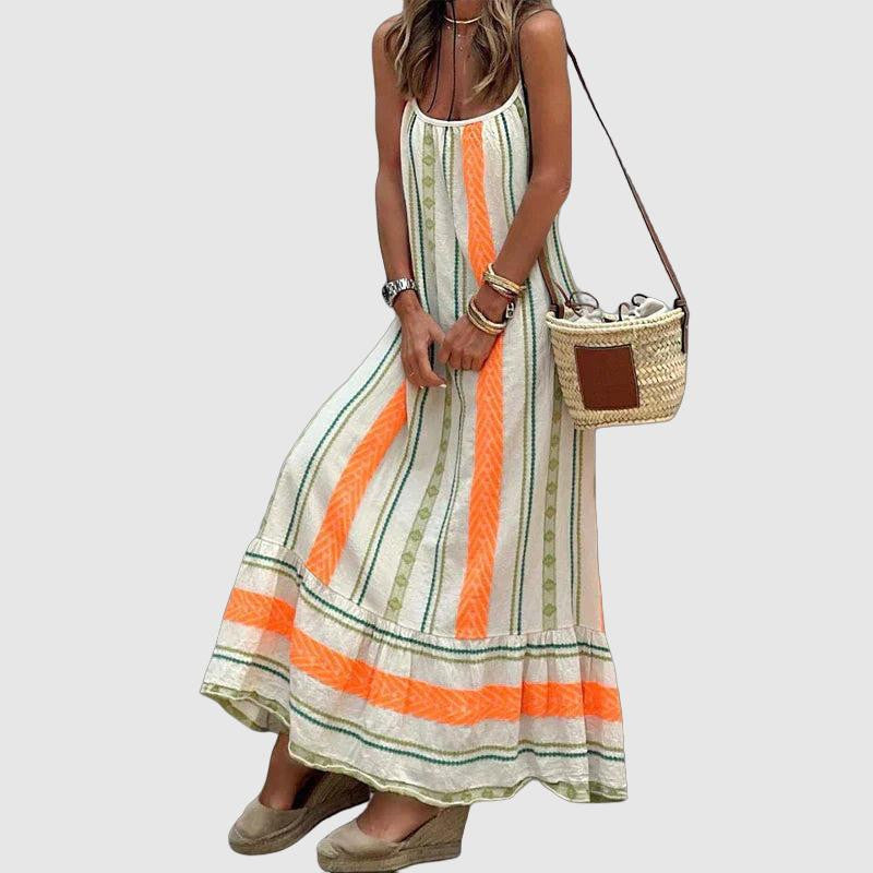 Stylish Orange Dress in Lightweight Fabric
