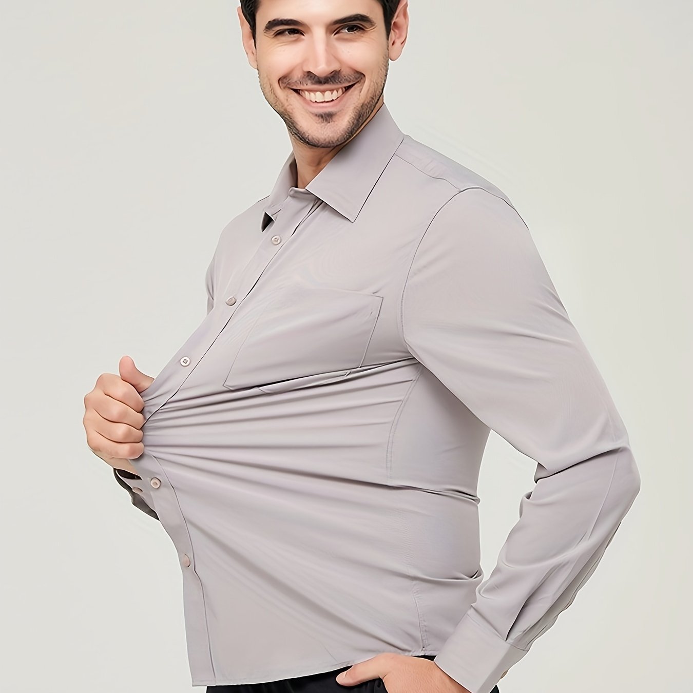 Men’s Dress Shirt - Breathable Cotton - Modern Fit - Long Sleeve Button-Up