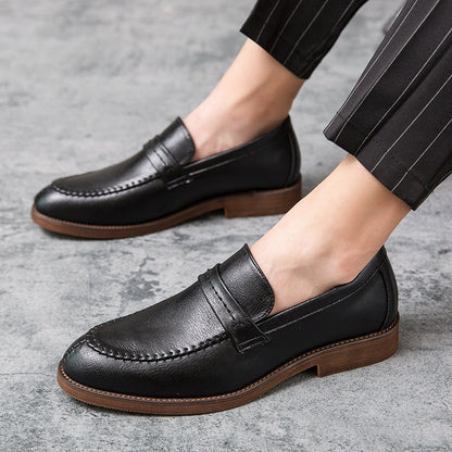 Men’s Loafers – Faux Leather – Slip-On – Penny Strap – Classic Streamlined Fit