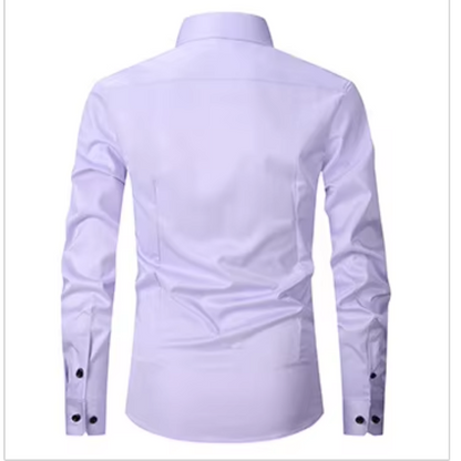 Men's slim fit shirt with contrast buttons long sleeves