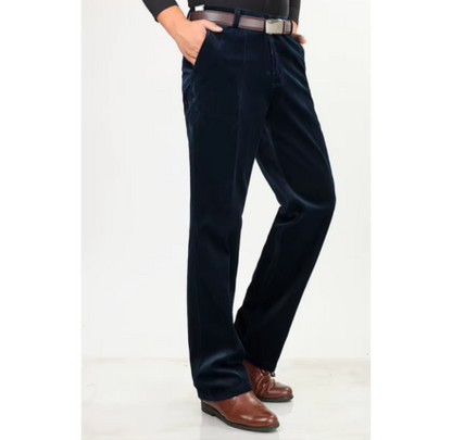 Men's corduroy pants with classic fit and belt loops