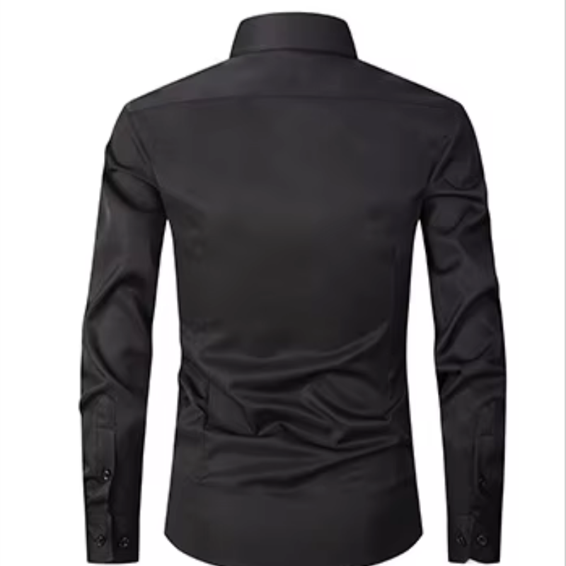 Men's slim fit shirt with contrast buttons long sleeves