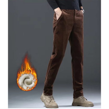 Men's corduroy pants with warm fleece lining