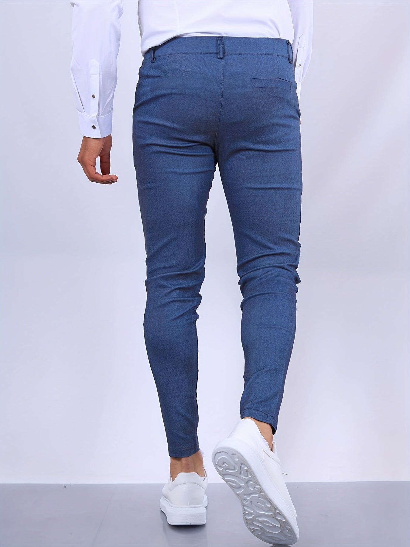 Men’s Slim-Fit Trousers - Tailored Design - Belt Loops & Pockets - Button & Zip Closure