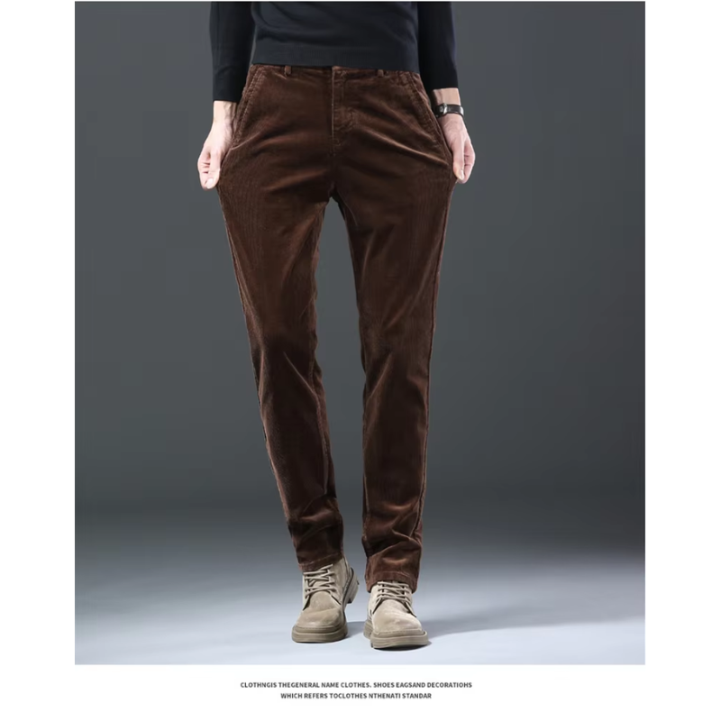 Men's corduroy pants with warm fleece lining