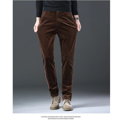 Men's corduroy pants with warm fleece lining