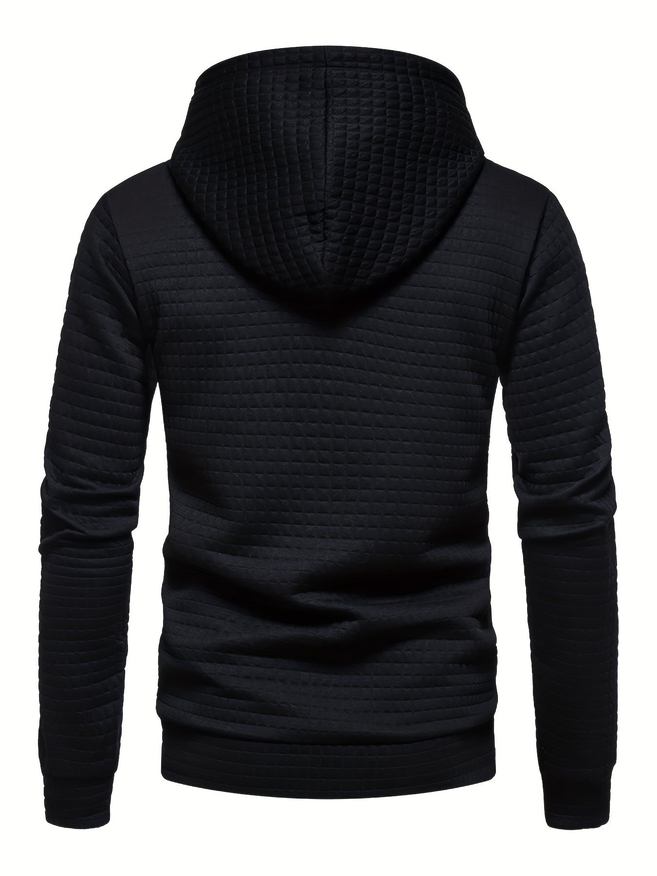 Men’s Quilted Hoodie - Regular Fit - Pullover Style - Drawstring Hood Casual Wear