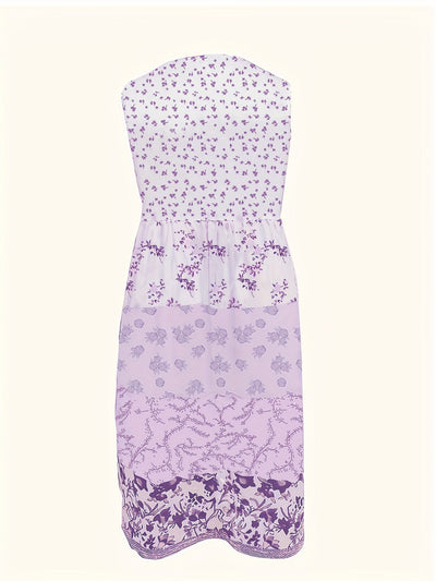Women's Floral Print Tank Dress for Spring and Summer