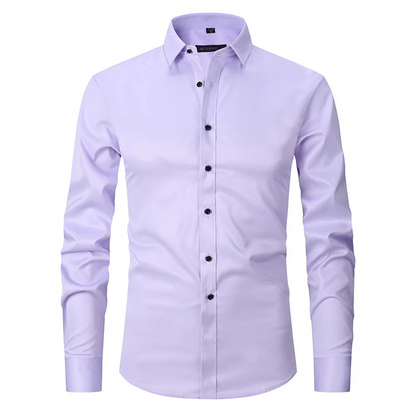 Men's slim fit shirt with contrast buttons long sleeves