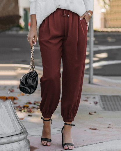 Women's pants with drawstring