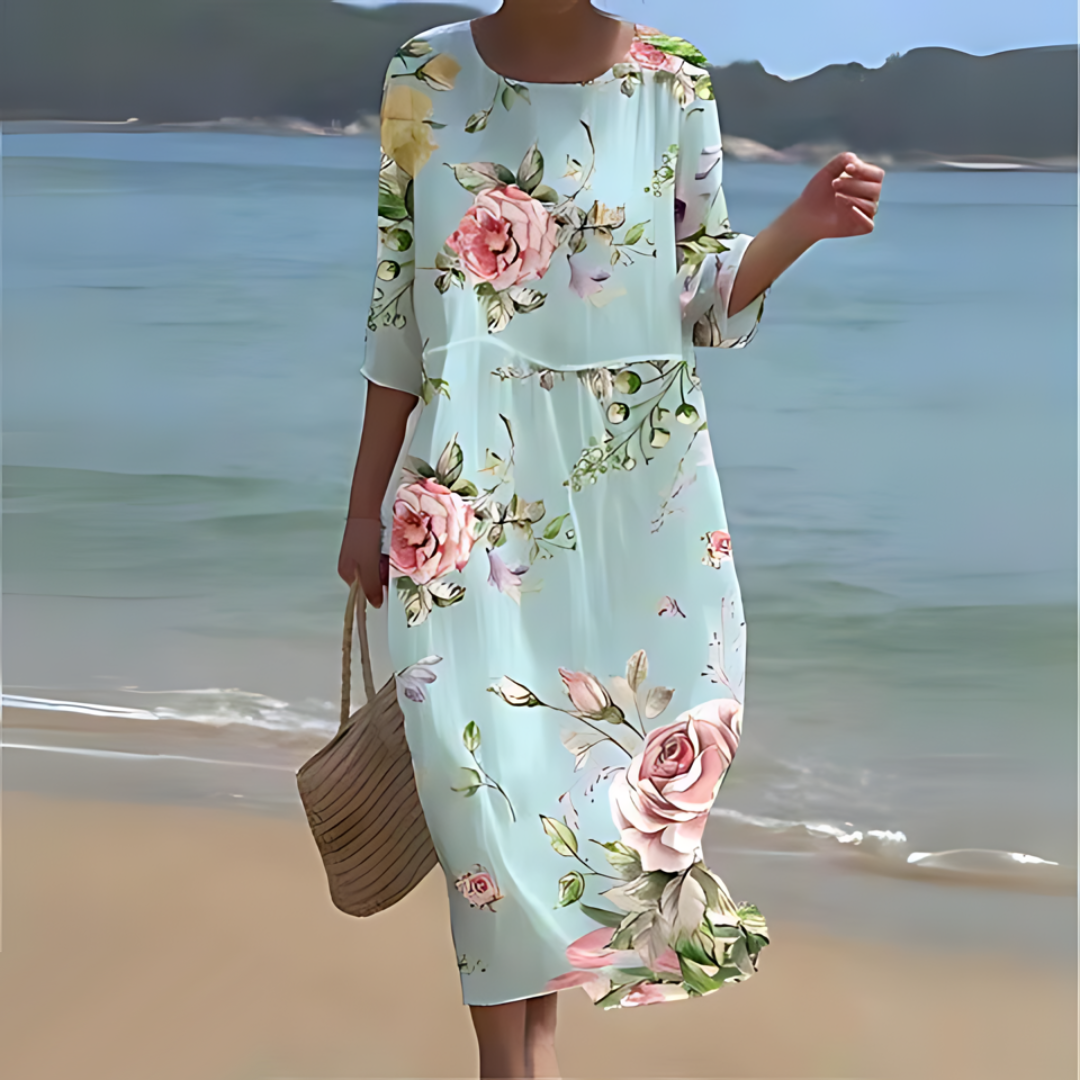 Elegant Women's Midi Dress – Flowy, Lightweight, All-Season Style for Effortless Chic