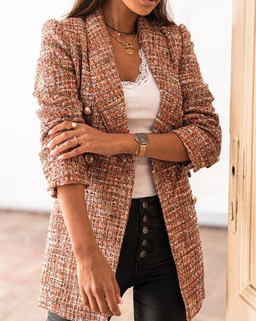 Dames herfst/winter lange mouw bedrukte blazer